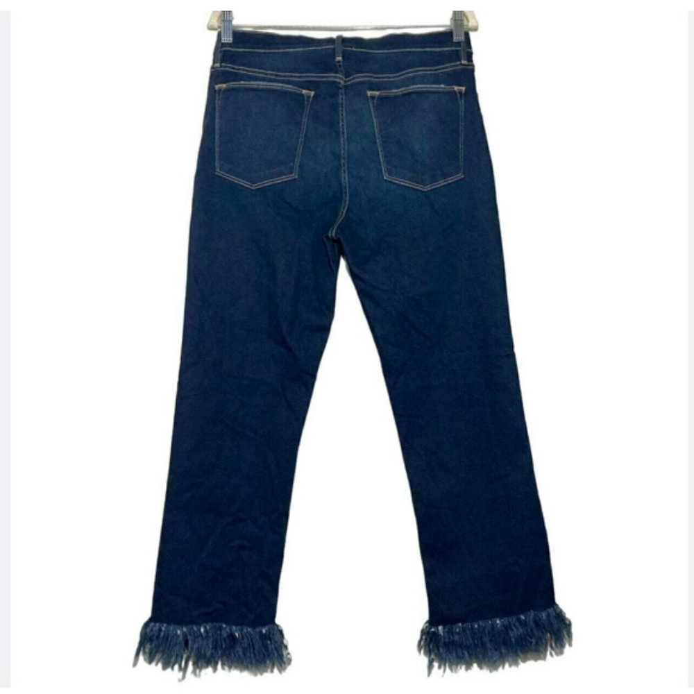 Frame Denim Le High Straight Fringe Hem Jeans in Pine Knoll - Picture 5 of 12